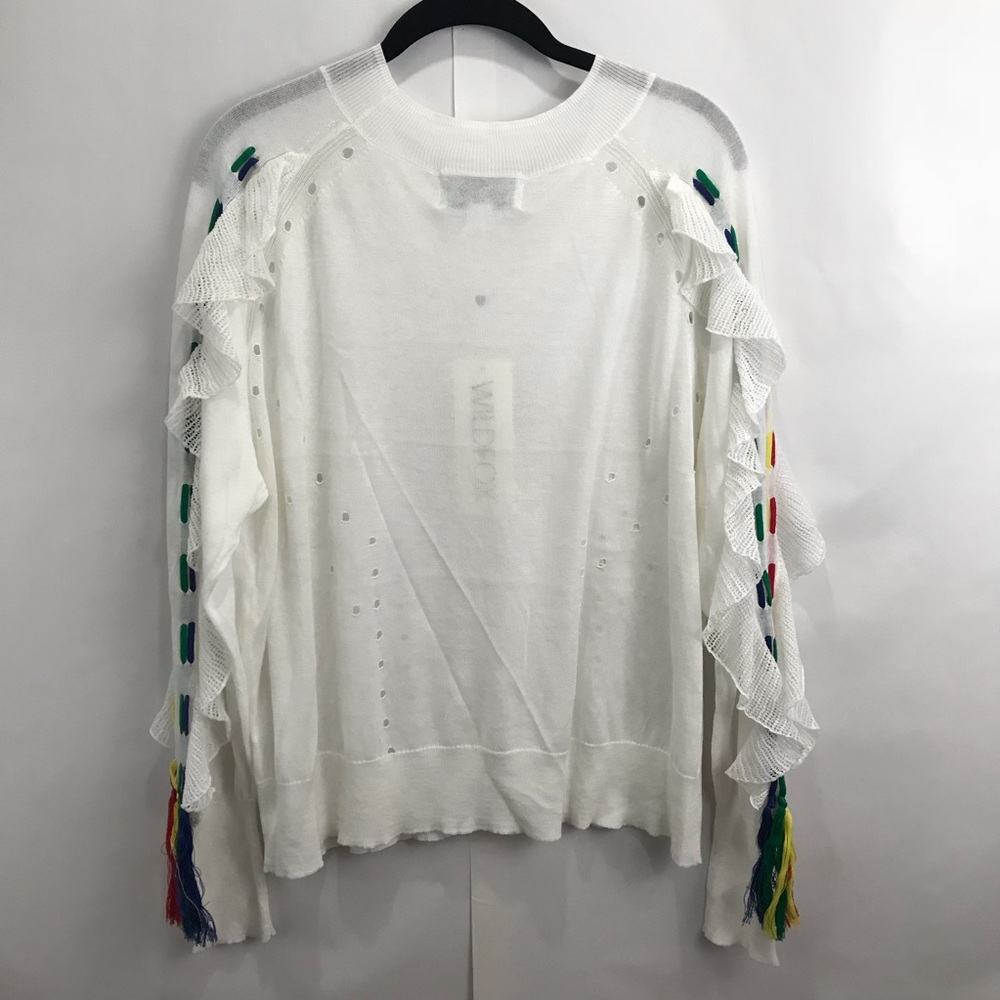 NEW Wildfox Diez Ruffle tassel sweater - Picture 4 of 5